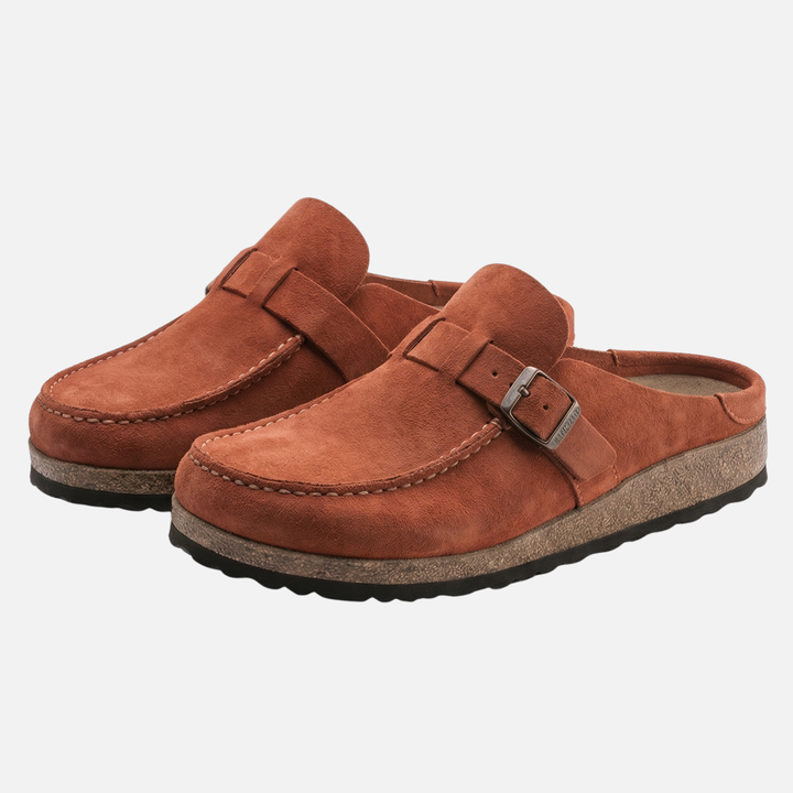 Zuecos acolchados con hebilla ajustable para mujeres
