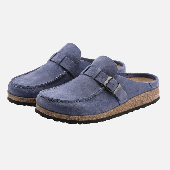 Zuecos acolchados con hebilla ajustable para mujeres