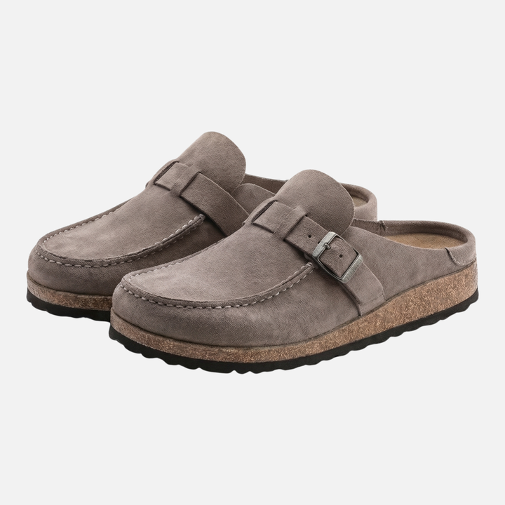 Zuecos acolchados con hebilla ajustable para mujeres