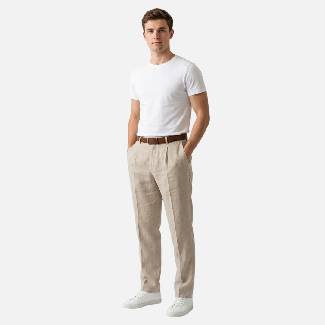 Classic Pinstripe Pants – Straight-Cut Trousers for Men