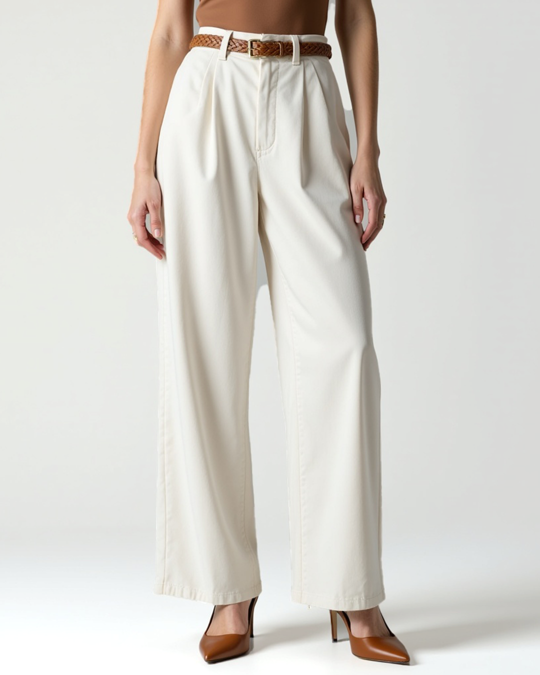 Pantaloni Capri dritti con taglio ampio da donna