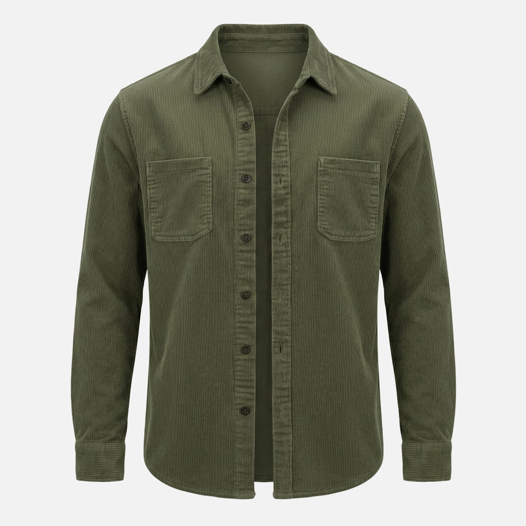 Geripptes Baumwollmix Overshirt – Lockere Passform für Herren