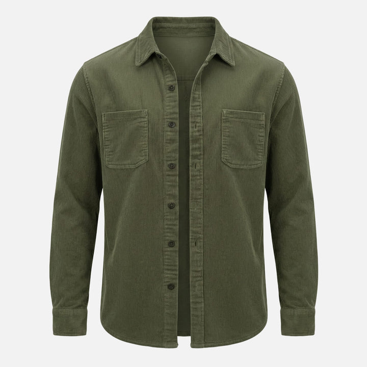 Geripptes Baumwollmix Overshirt – Lockere Passform für Herren