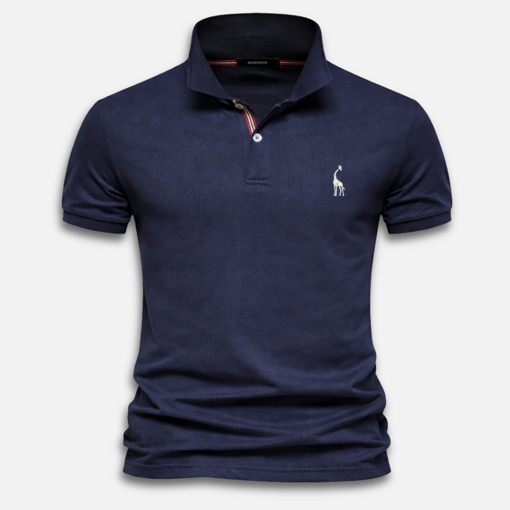 Men's knitted polo shirt with short sleeves – Classic fit with button placket