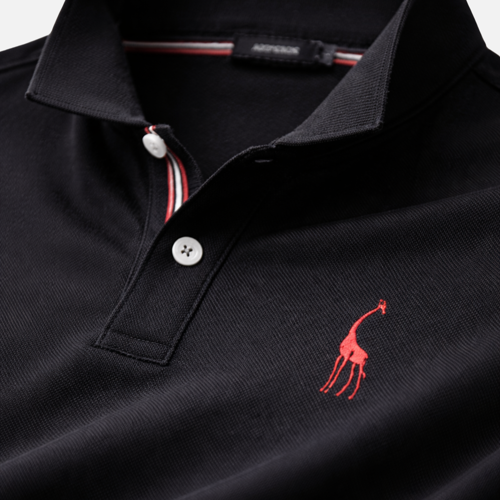 Men's knitted polo shirt with short sleeves – Classic fit with button placket