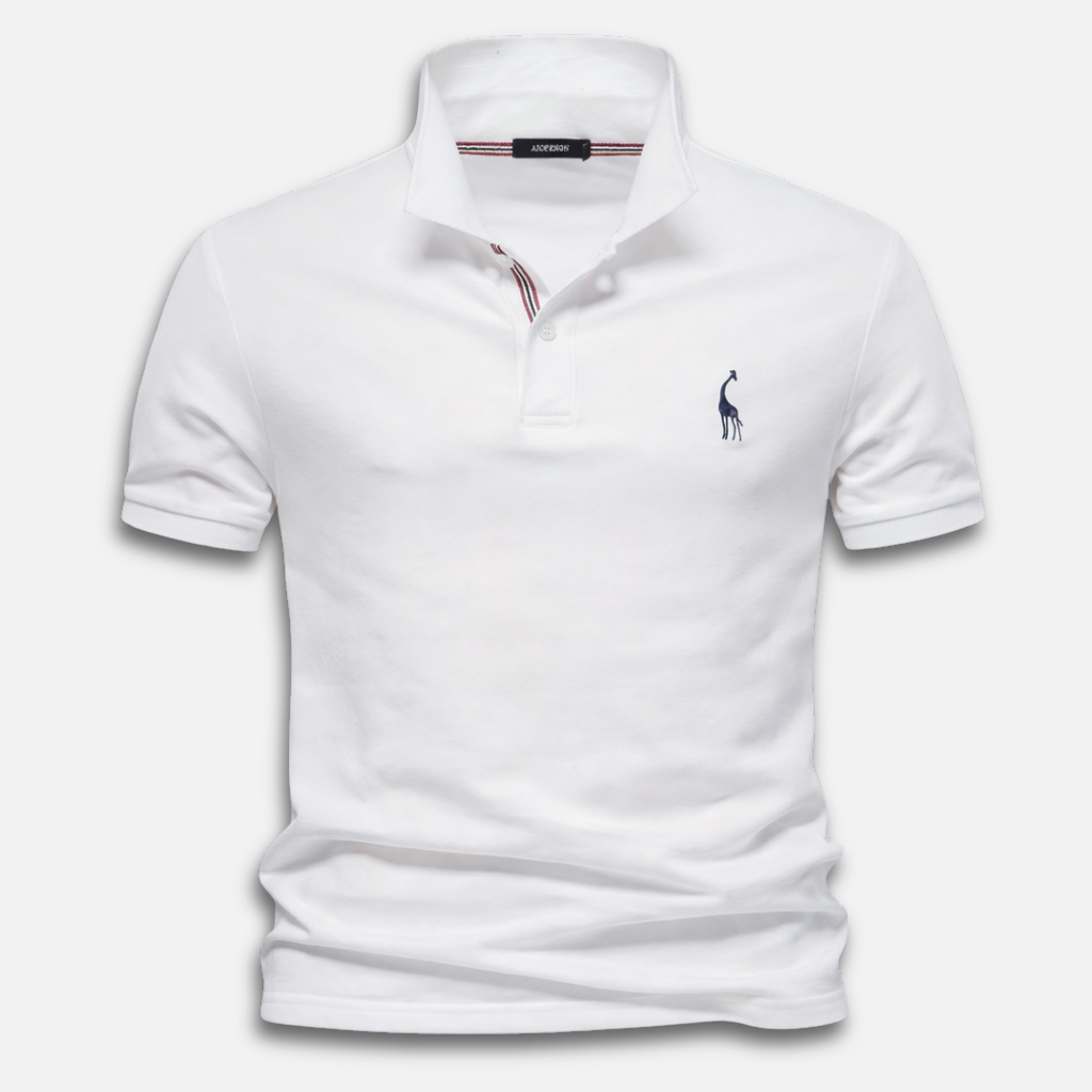 Men's knitted polo shirt with short sleeves – Classic fit with button placket