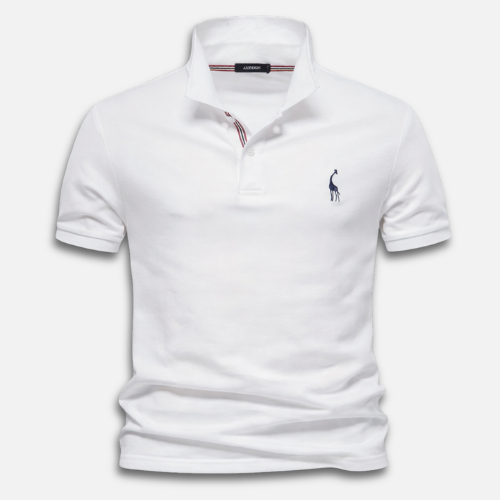 Men's knitted polo shirt with short sleeves – Classic fit with button placket