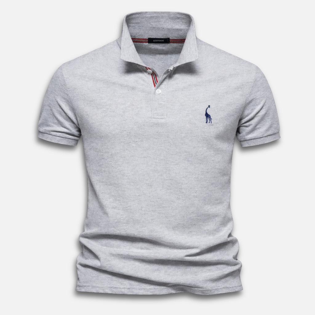 Men's knitted polo shirt with short sleeves – Classic fit with button placket
