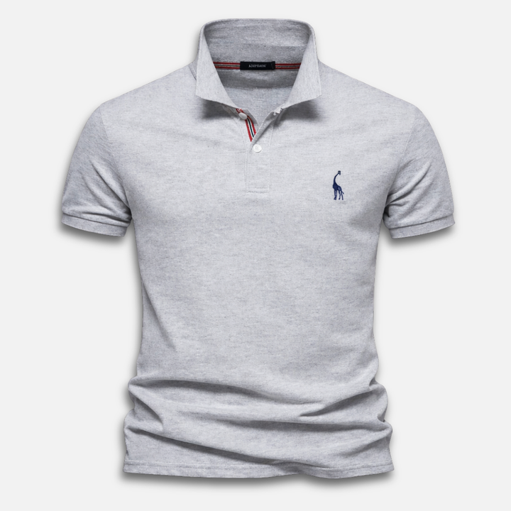 Men's knitted polo shirt with short sleeves – Classic fit with button placket