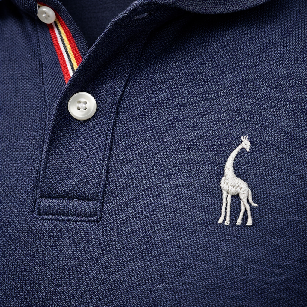 Men's knitted polo shirt with short sleeves – Classic fit with button placket