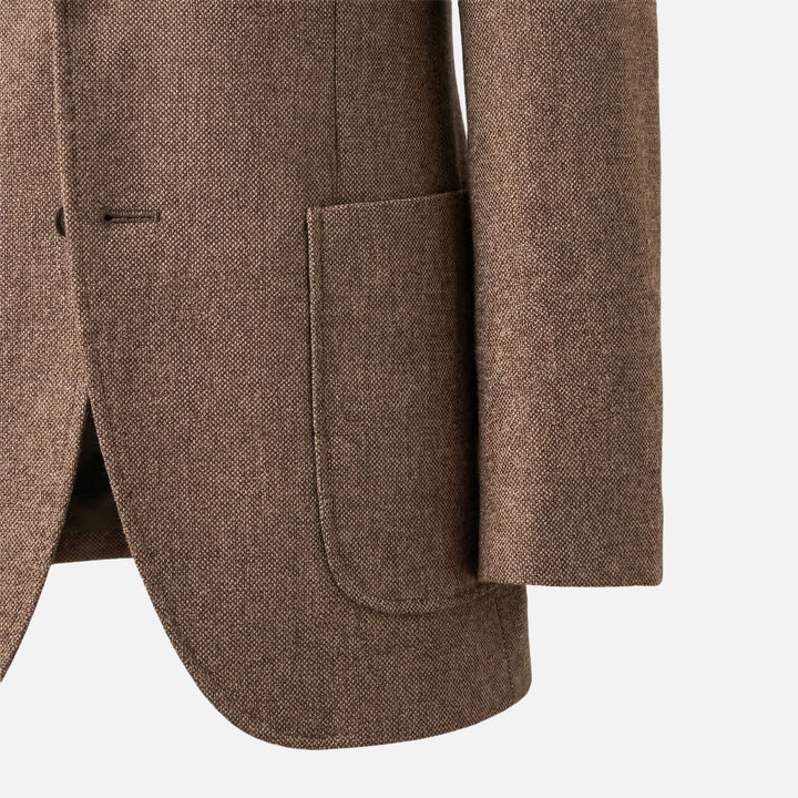 Men's Slim-Fit Blazer in Lightweight Wool Blend with Side Pockets