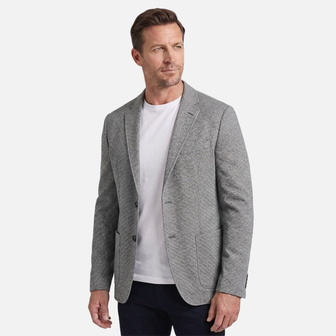 Men's Slim-Fit Blazer in Lightweight Wool Blend with Side Pockets