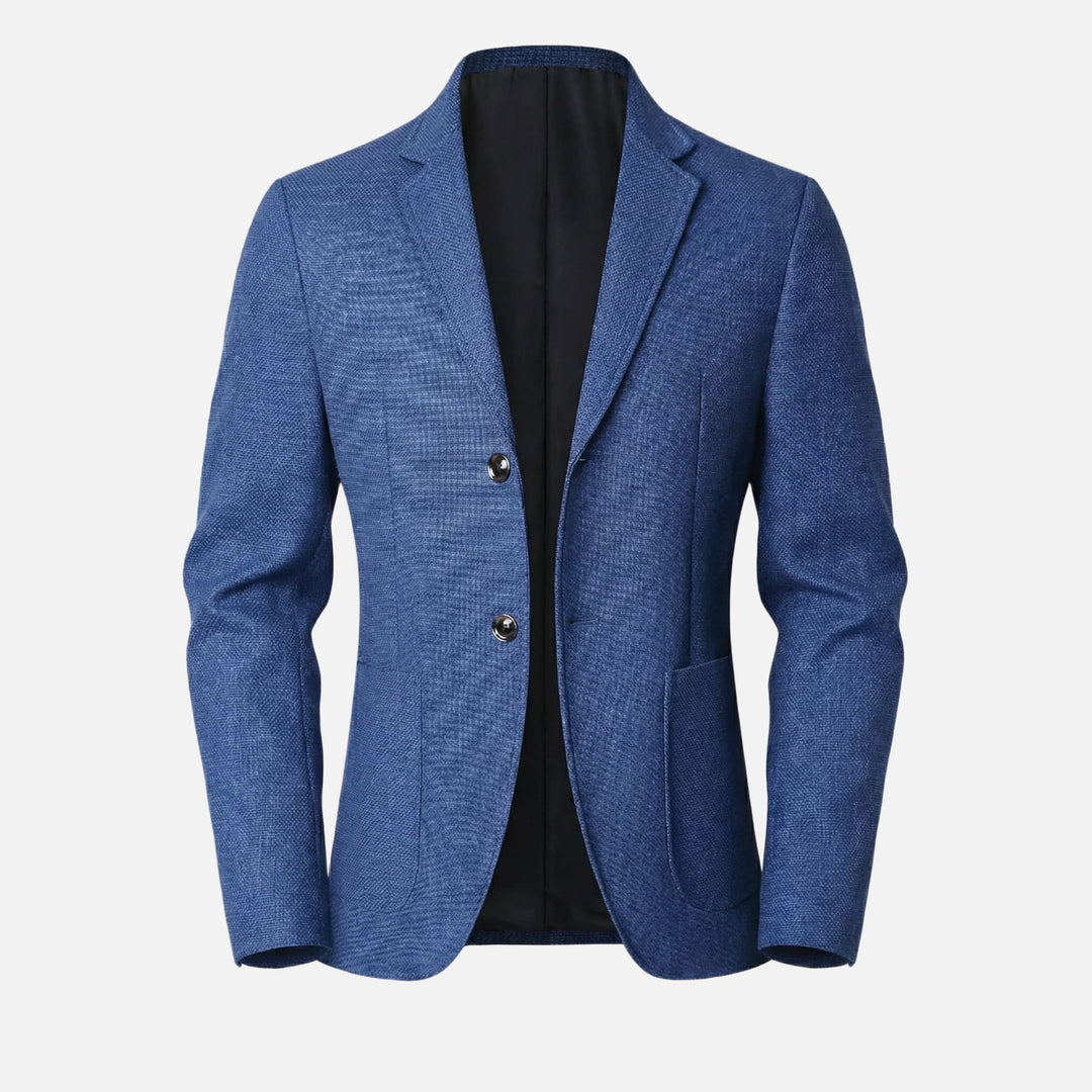 Men's Slim-Fit Blazer in Lightweight Wool Blend with Side Pockets