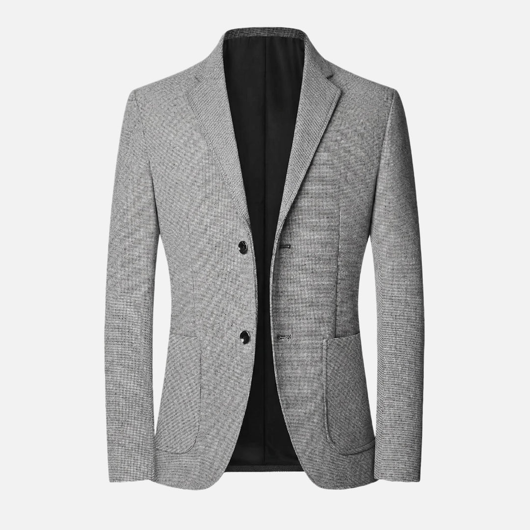 Men's Slim-Fit Blazer in Lightweight Wool Blend with Side Pockets