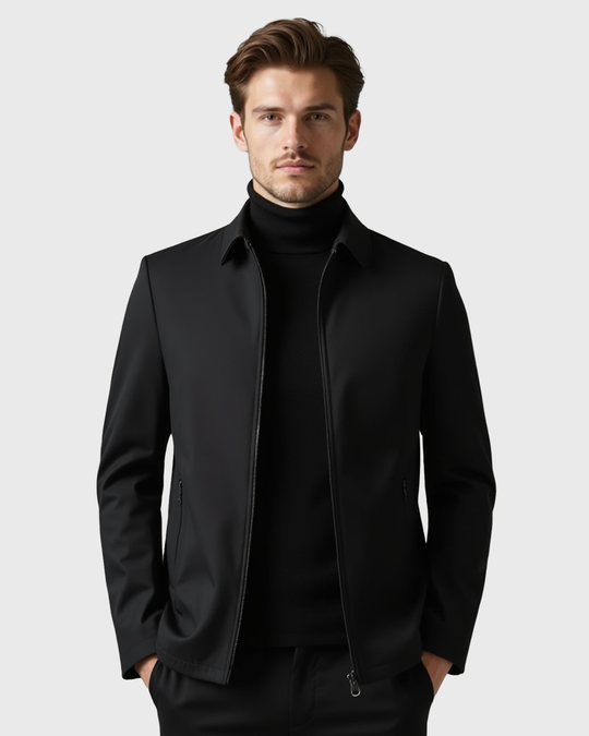 Leichte Freizeitjacke mit Stehkragen – Herren-Outdoorjacke mit Reißverschluss
