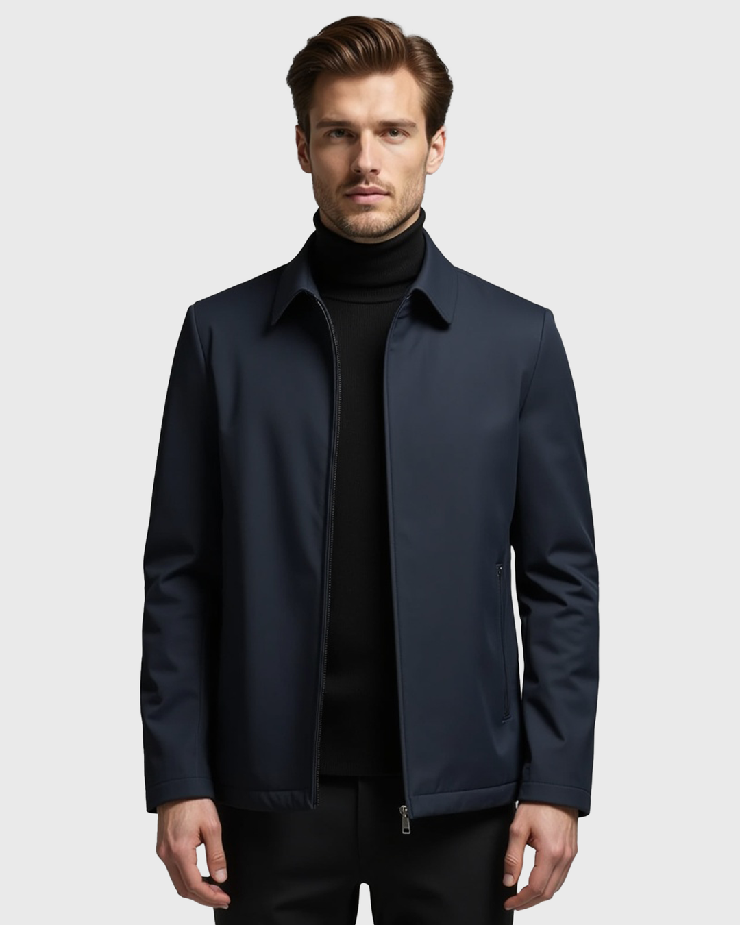 Leichte Freizeitjacke mit Stehkragen – Herren-Outdoorjacke mit Reißverschluss