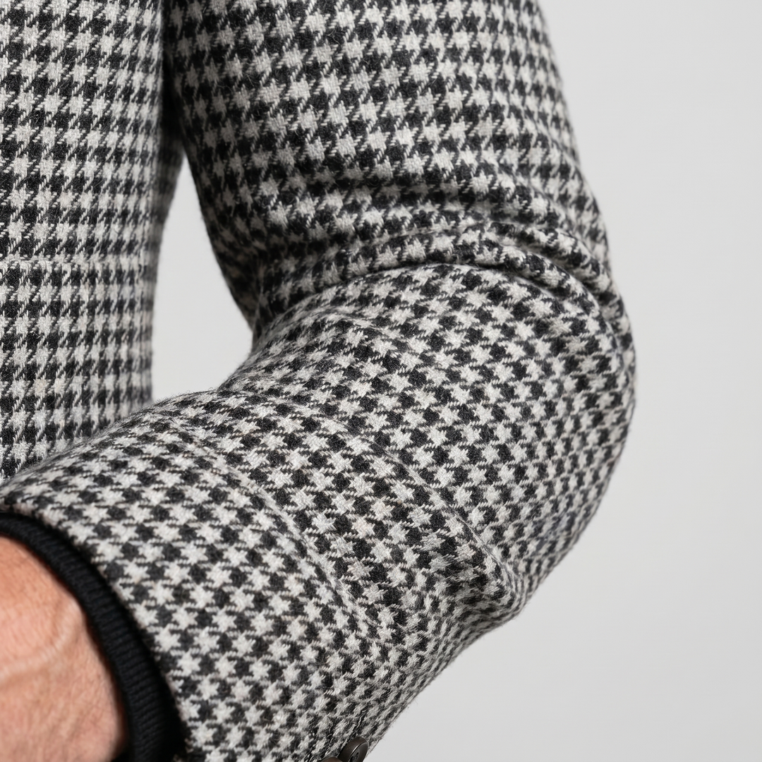 Sacou slim fit cu model pepit din amestec de lână pentru bărbați