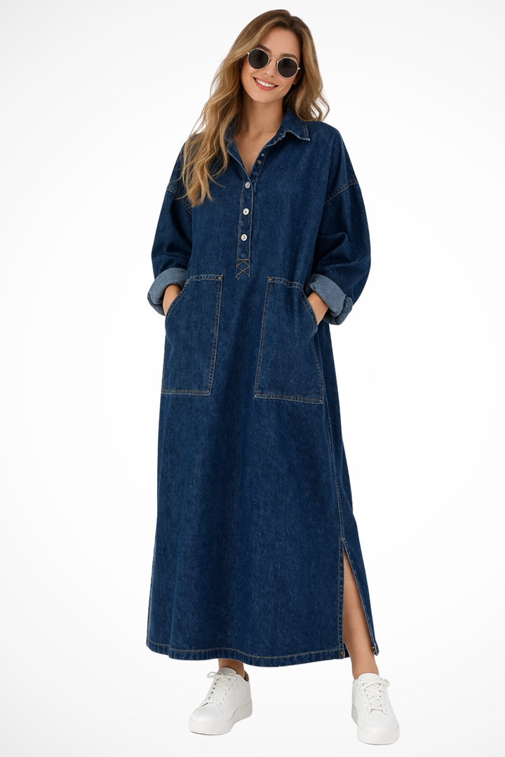Jeans_Maxikleid_fuer_Damen_Oversized_mit_Kragen_und_Taschen_1