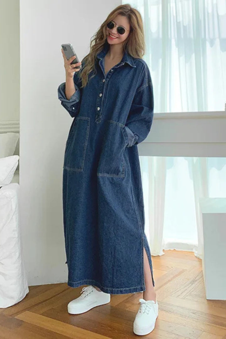 Jeans_Maxikleid_fuer_Damen_Oversized_mit_Kragen_und_Taschen_6