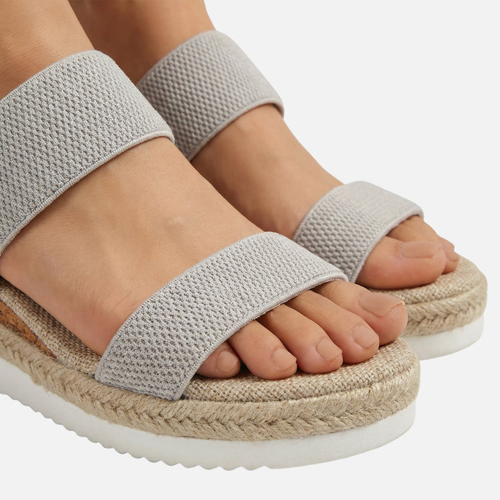 Jutové sandály na platformě – espadrilkový design pro dámy