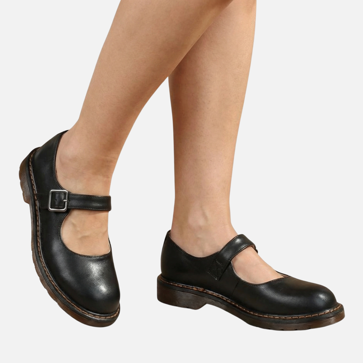 Classiche scarpe Mary Jane con cinturino e suola piatta da donna