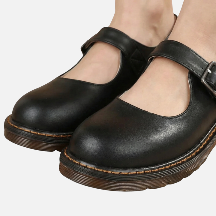 Classiche scarpe Mary Jane con cinturino e suola piatta da donna