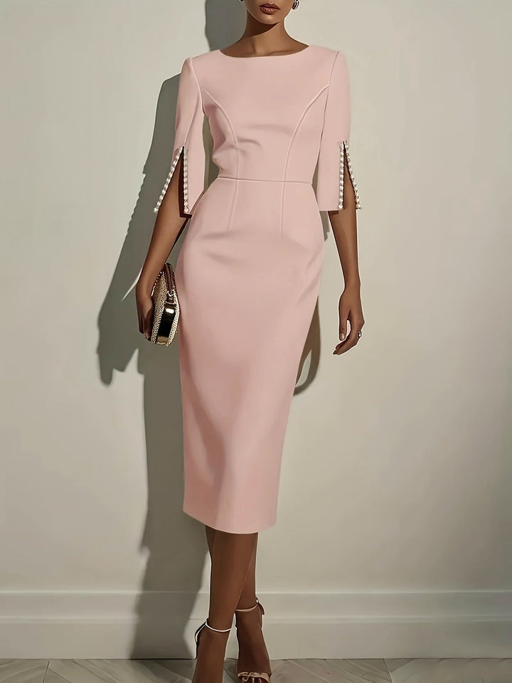 Kleid_fuer_Damen_Schlitzaermel_mit_Rundhalsausschnitt_6