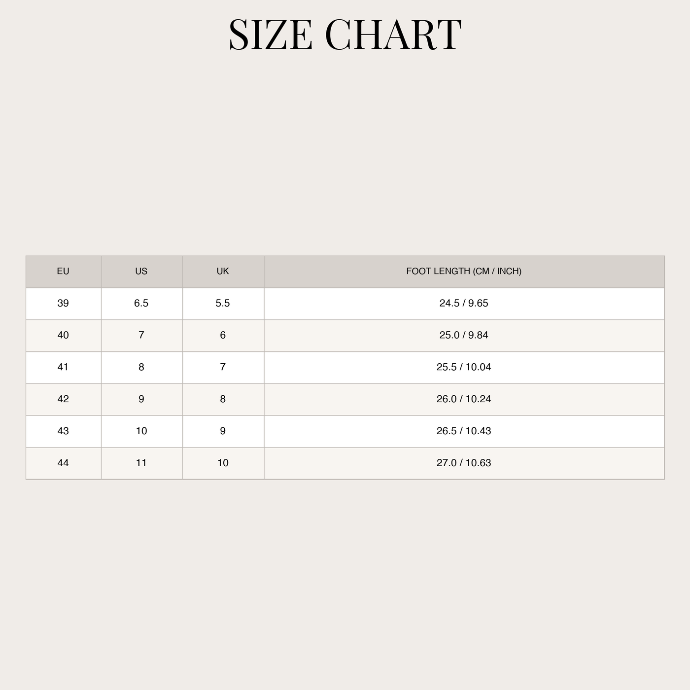 Άνετα υφασμάτινα sneakers με κορδόνια για άνδρες size chart