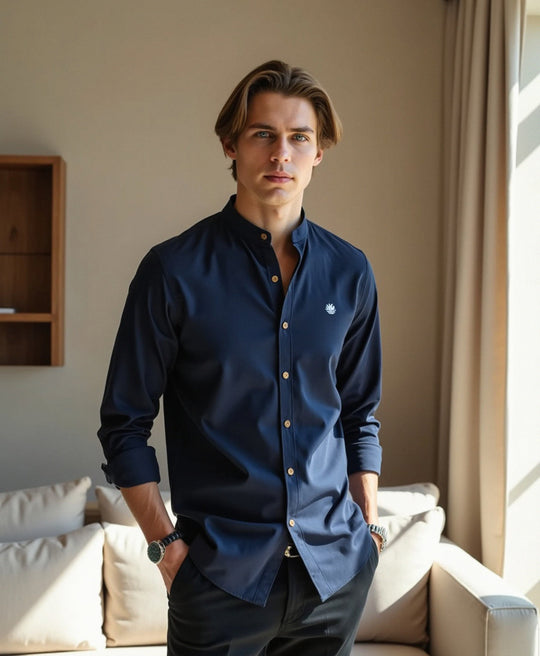 Kragenhemd mit Knopfleiste für Herren