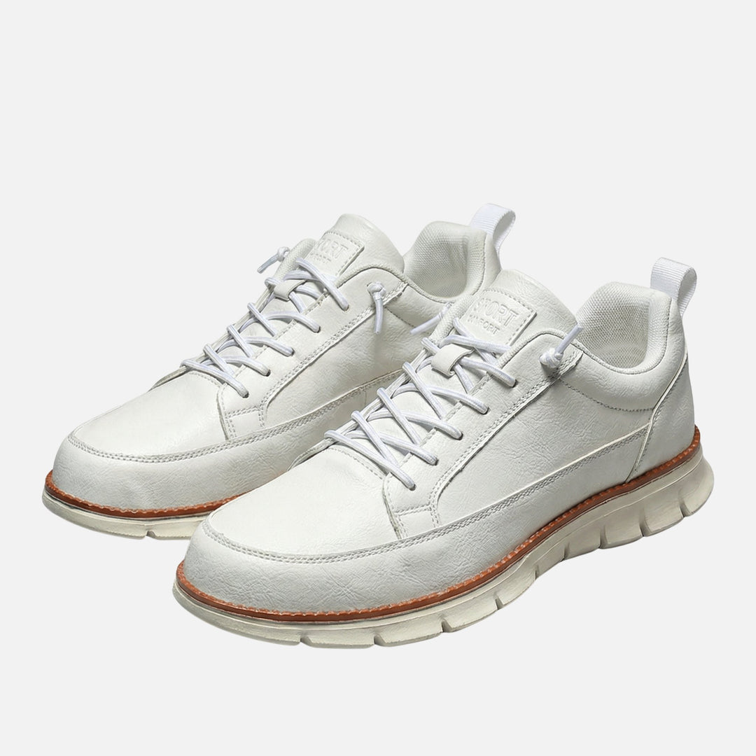 Velour Leather Look Casual Sneakers with Comfort Fit for Men