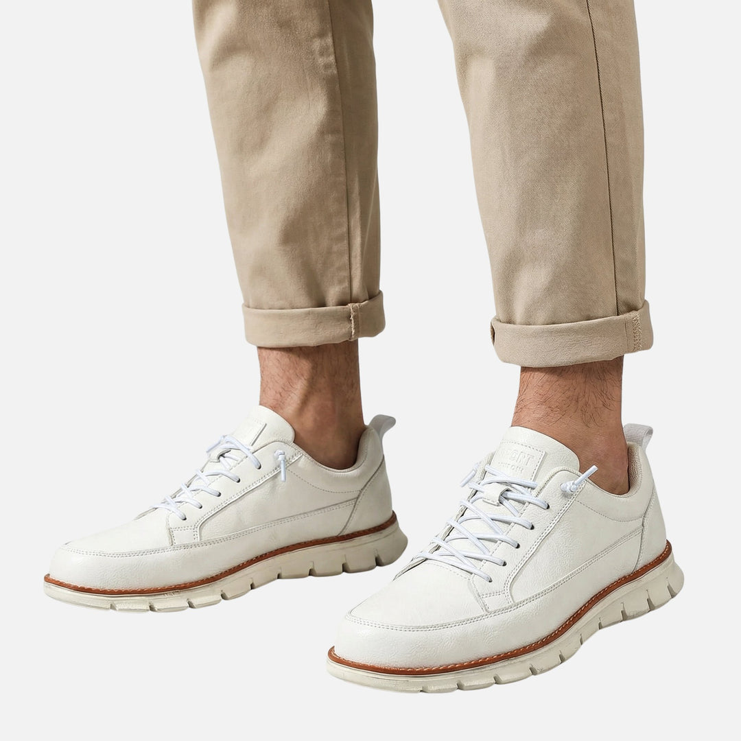 Velour Leather Look Casual Sneakers with Comfort Fit for Men