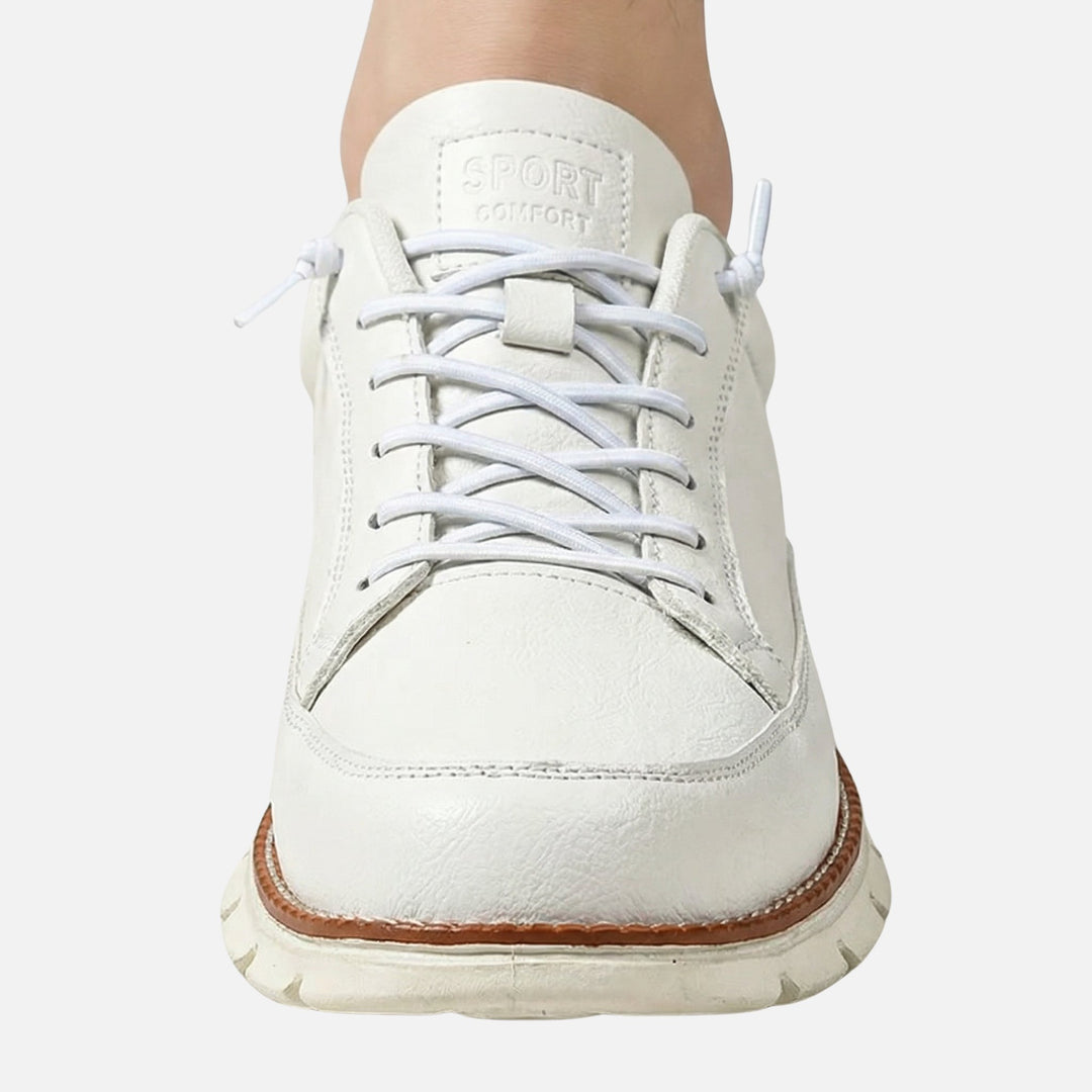 Velour Leather Look Casual Sneakers with Comfort Fit for Men