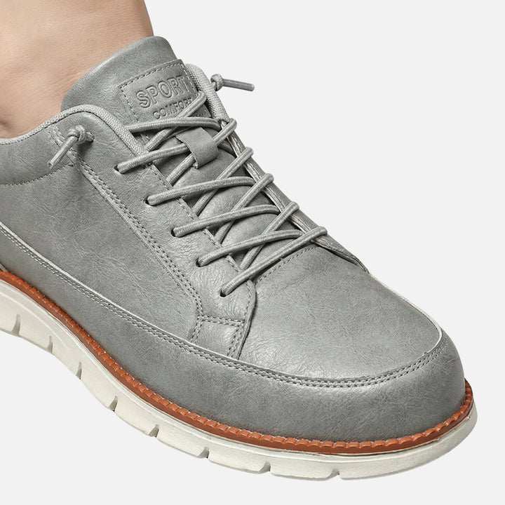 Velour Leather Look Casual Sneakers with Comfort Fit for Men