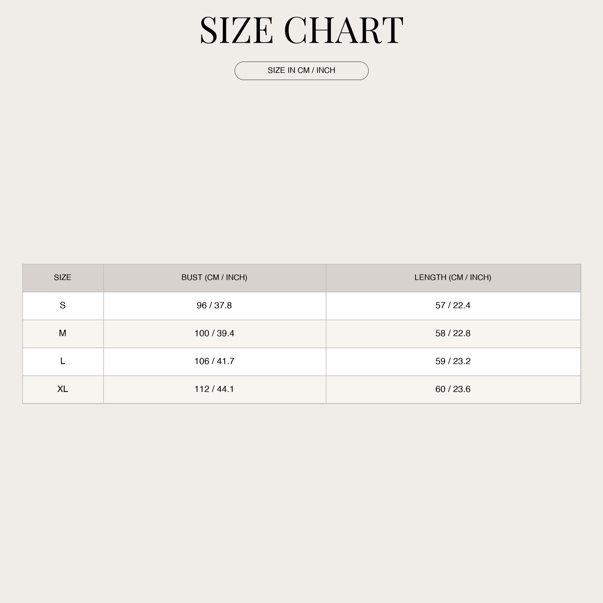 Size chart