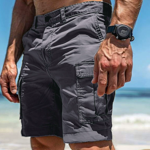 Laessige_Baumwoll_Cargo_Shorts_mit_Pattentaschen_fuer_Herren_11