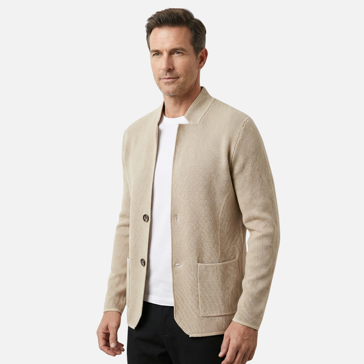 Lässiger Herren-Strickcardigan – Leichte Lage mit Knopfleiste
