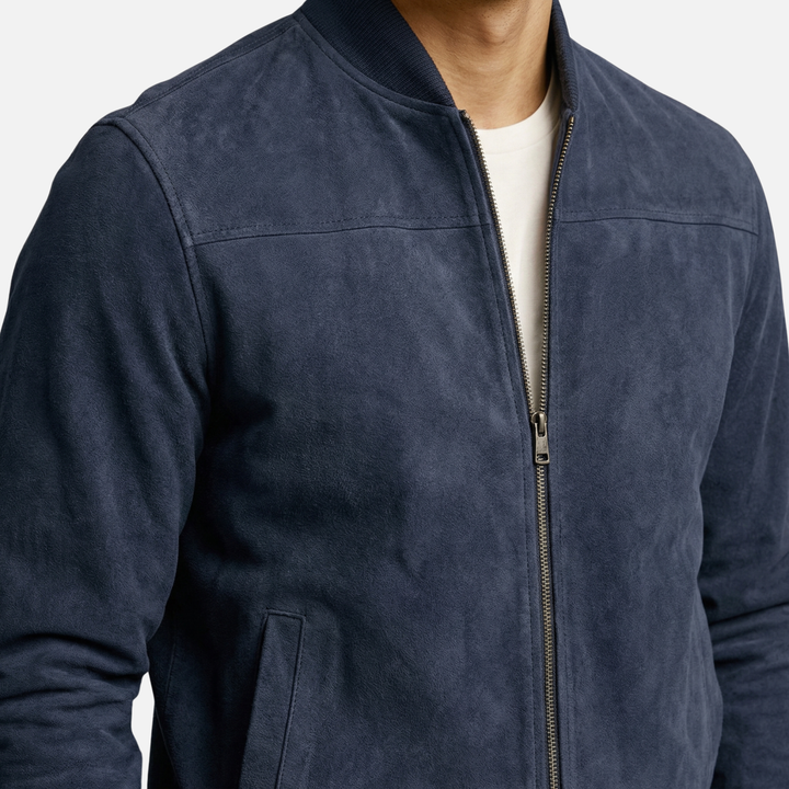 Jachetă bomber casual pentru bărbați, aspect velur
