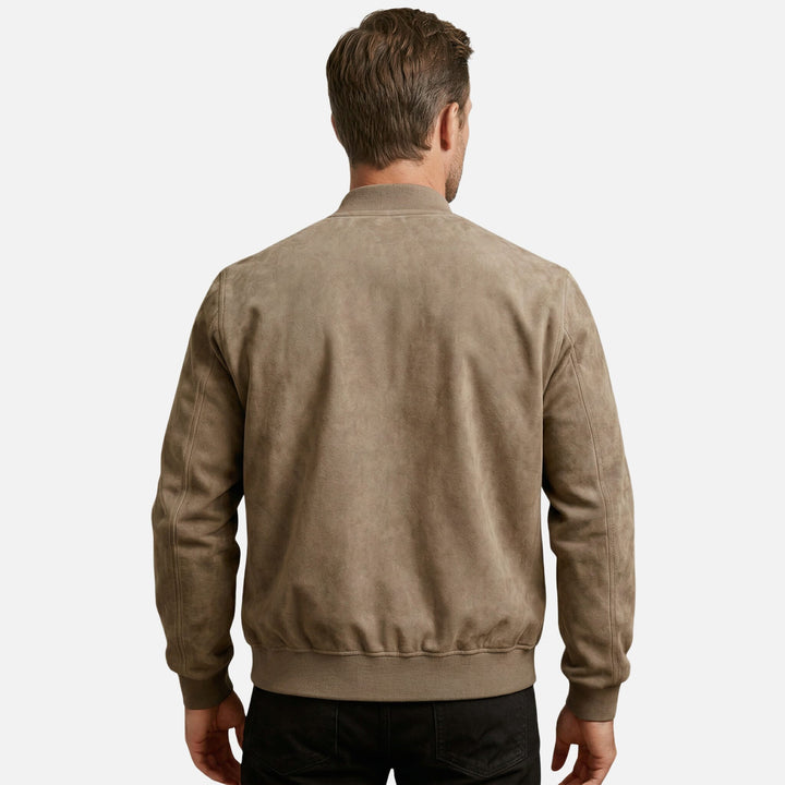 Jachetă bomber casual pentru bărbați, aspect velur