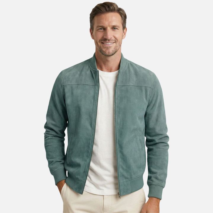 Jachetă bomber casual pentru bărbați, aspect velur