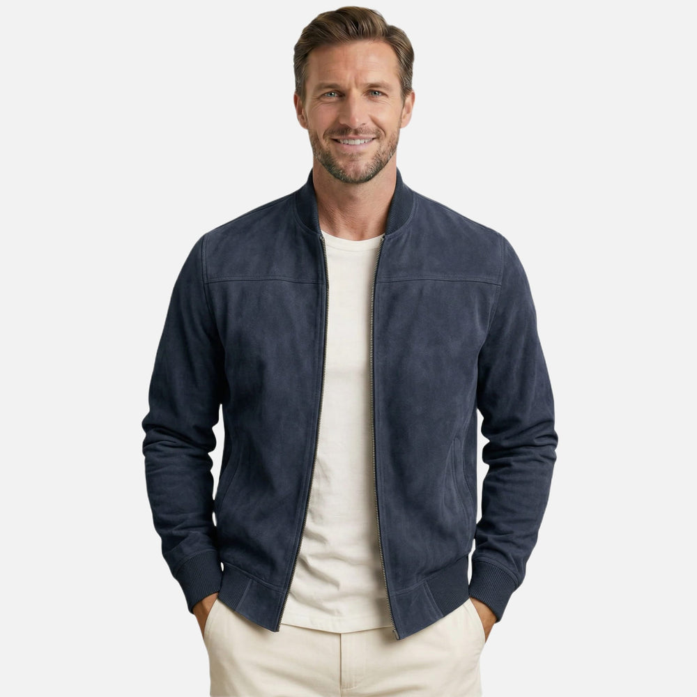 Lässige Herren-Bomberjacke in Velours-Optik