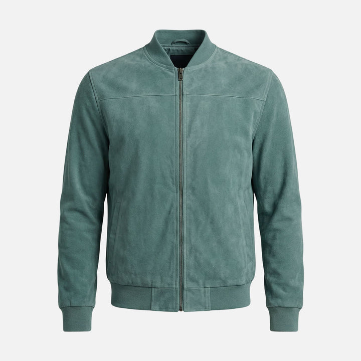 Jachetă bomber casual pentru bărbați, aspect velur