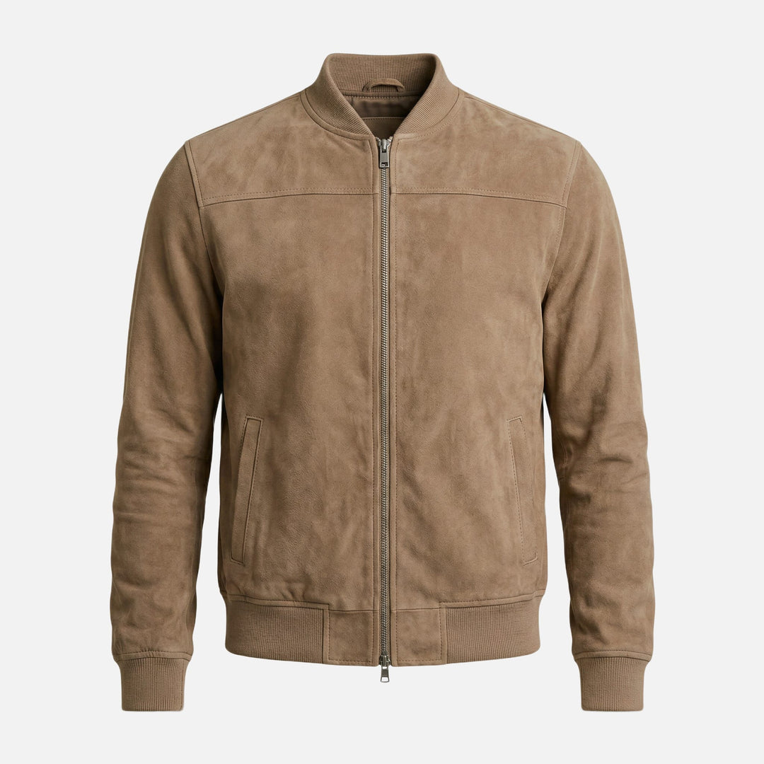Jachetă bomber casual pentru bărbați, aspect velur