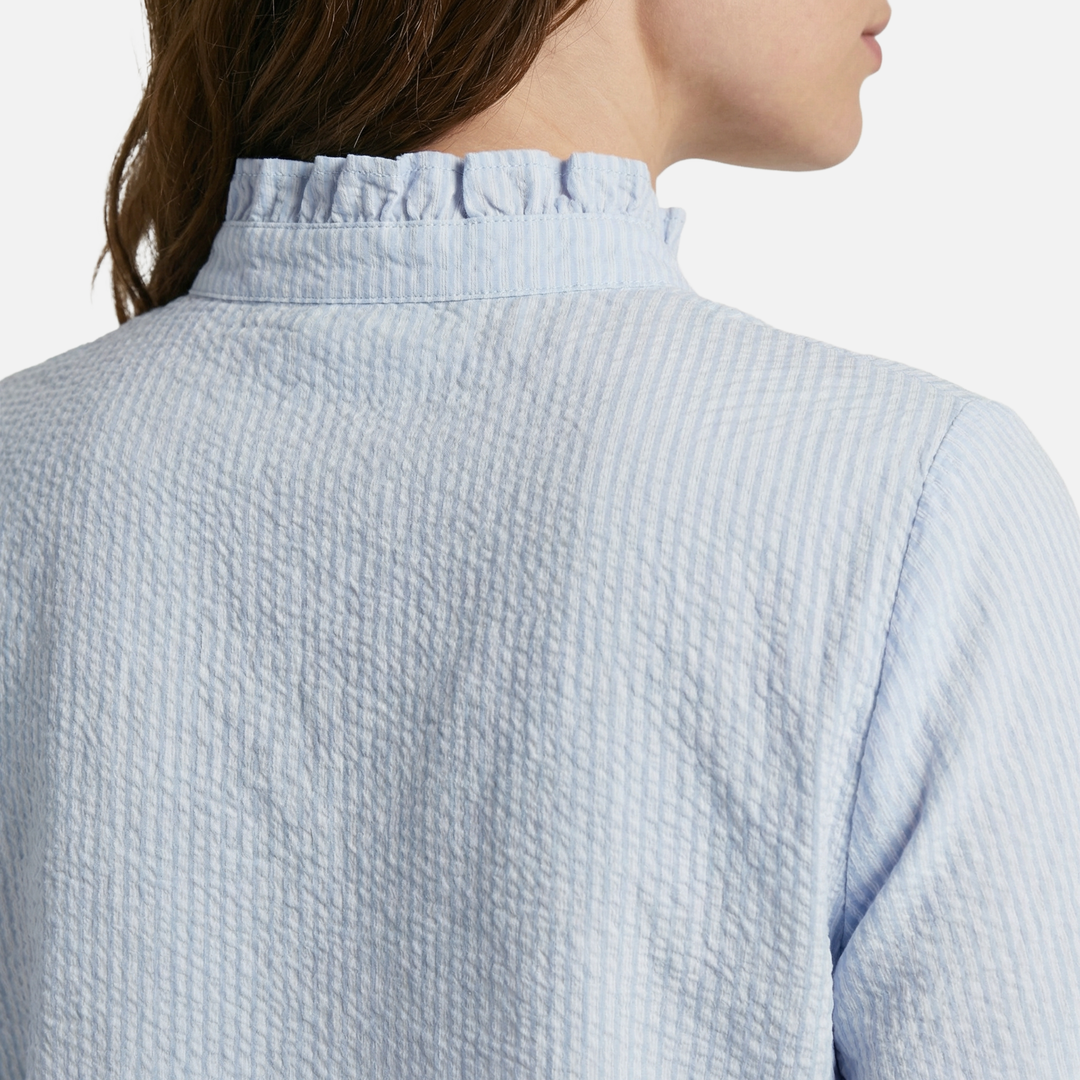 Leichte Gestreifte Bluse mit V-Ausschnitt für Damen
