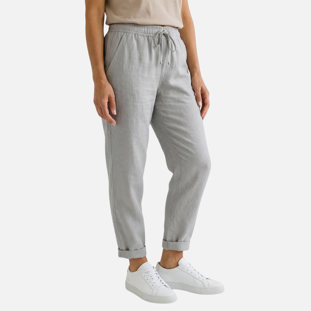 Leichte Sommer Leinenhose mit Stretch – Reguläre Passform für Damen