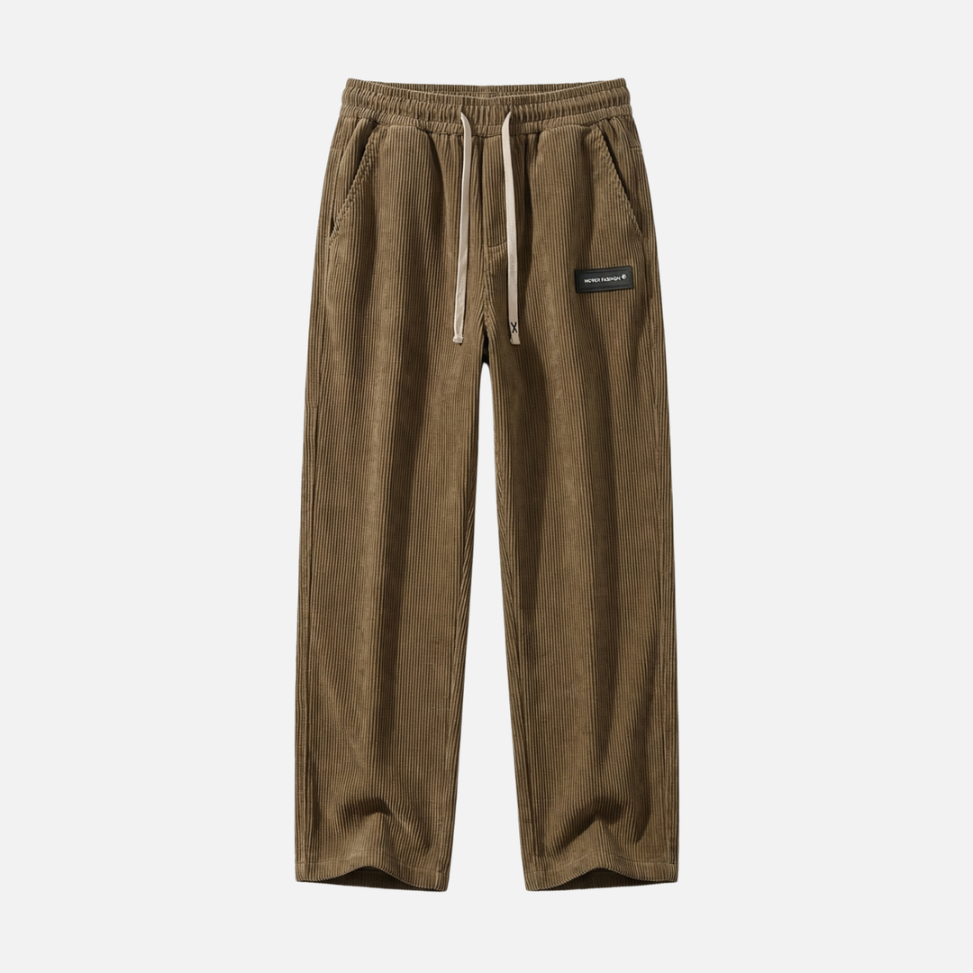 Light stretch corduroy pants with drawstring for men