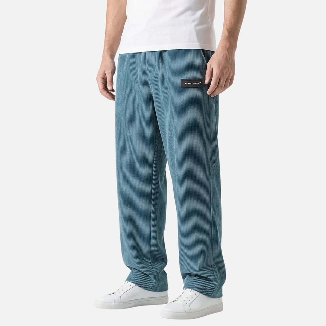 Light stretch corduroy pants with drawstring for men