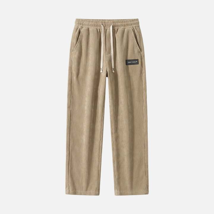 Light stretch corduroy pants with drawstring for men