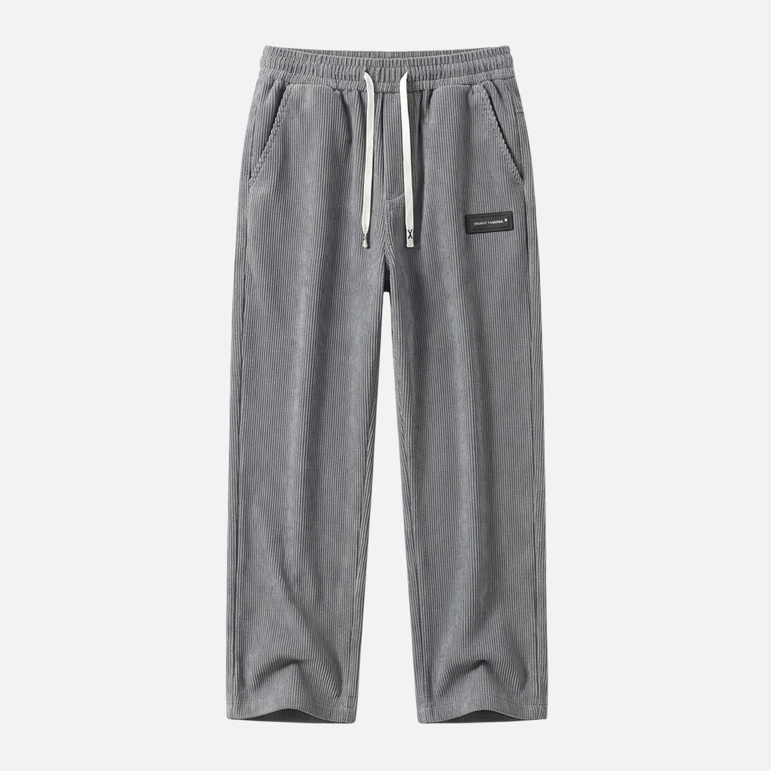 Light stretch corduroy pants with drawstring for men