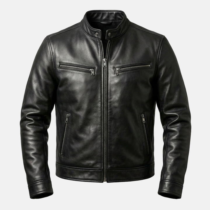 Lightweight vintage jacket with cotton lining and zipper for men