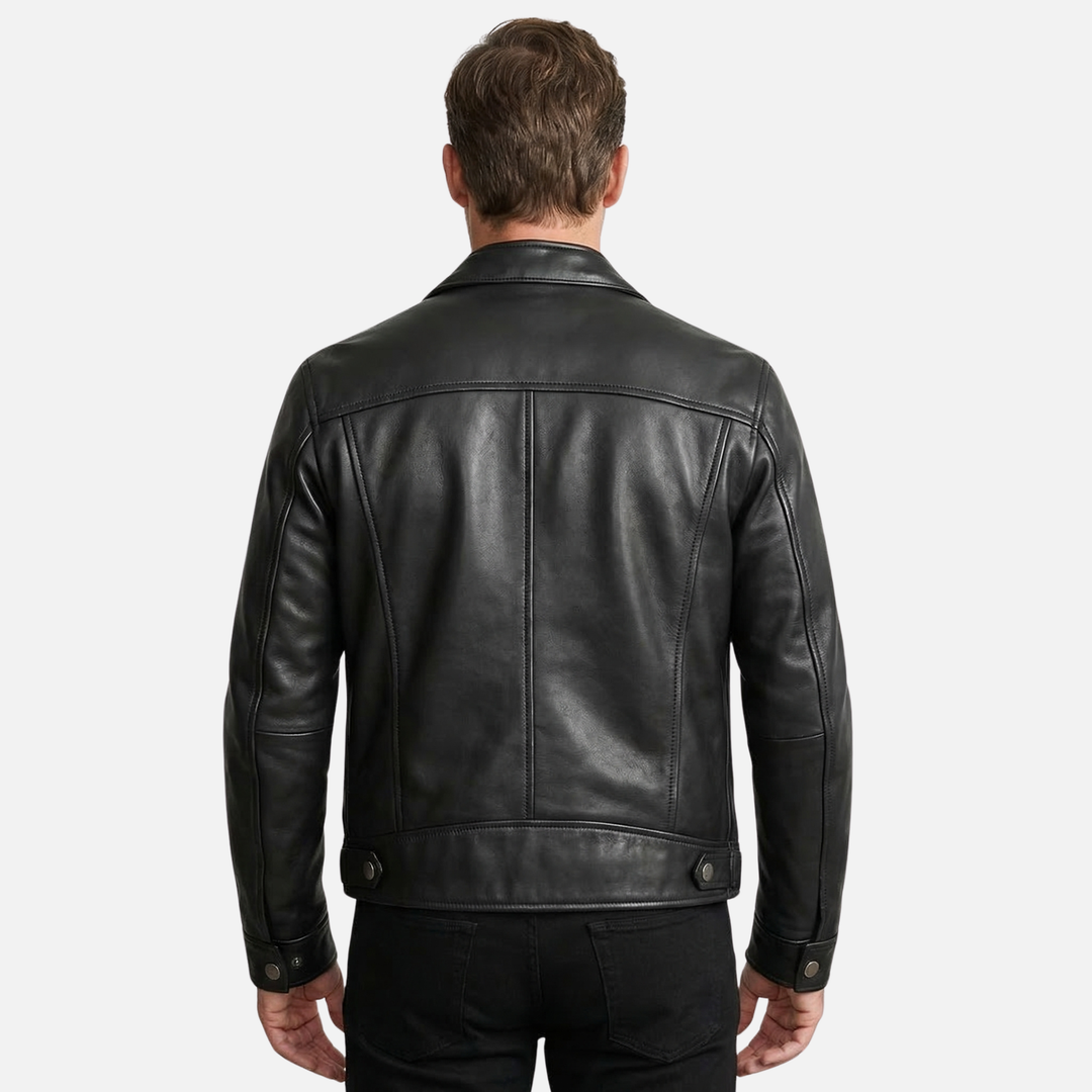 Lightweight vintage jacket with cotton lining and zipper for men
